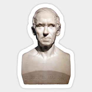 Marble Bust of Jose de Madrazo by Ponciano Ponzano Gascon Sticker